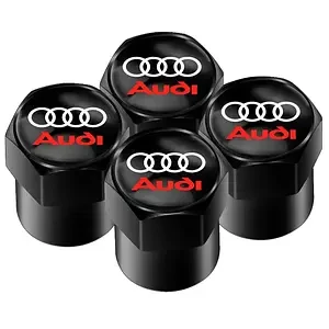 Захисні ковпачки на ніпель AUDI з логотипом та написом 4 шт. Black (18749542) - фото 4