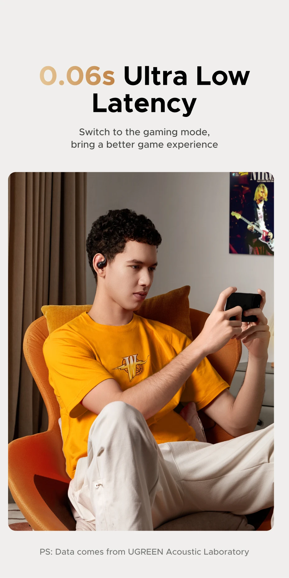 Наушники беспроводные UGREEN WS213 FitBuds Open-Ear Bluetooth 6.0 Black (WS213) - фото 13 Наушники беспроводные UGREEN WS213 FitBuds Open-Ear Bluetooth 6.0 Black (WS213) - фото 13