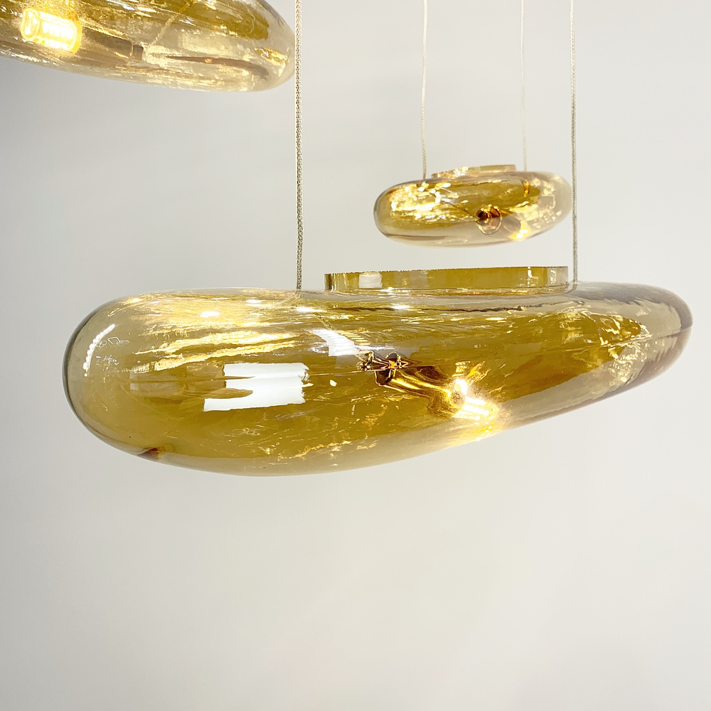ᐉ Люстра стельова Amber Water Drops AM Золотий/Бурштин (S17G-600 AM ...