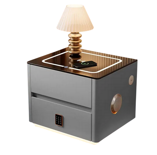 Смарт-тумба из экокожи LED/USB/Bluetooth/беспроводная зарядка Серый (32535691)