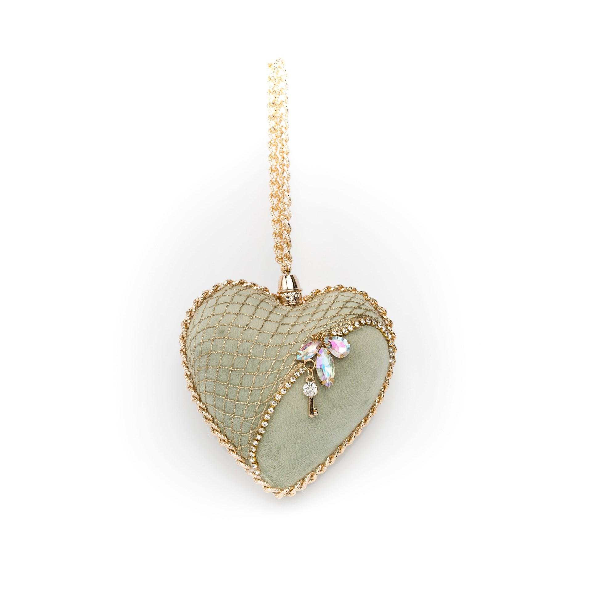 Іграшка на ялинку Флоріаль "Стефанія" серце 12 см (4002)