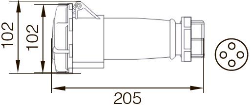 Розетка переносная TechnoSystems 3Р+PЕ 32А 380В IP67 (5502056) - фото 2