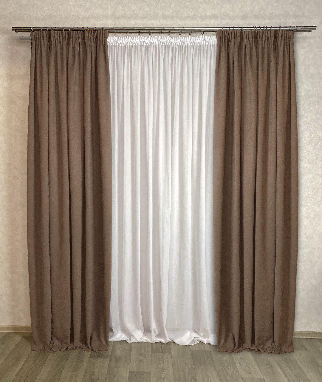 Комплект штор Diamond микровелюр 150х280 см 2 шт. Бежевый - фото 1 Комплект штор Diamond микровелюр 150х280 см 2 шт. Бежевый - фото 1