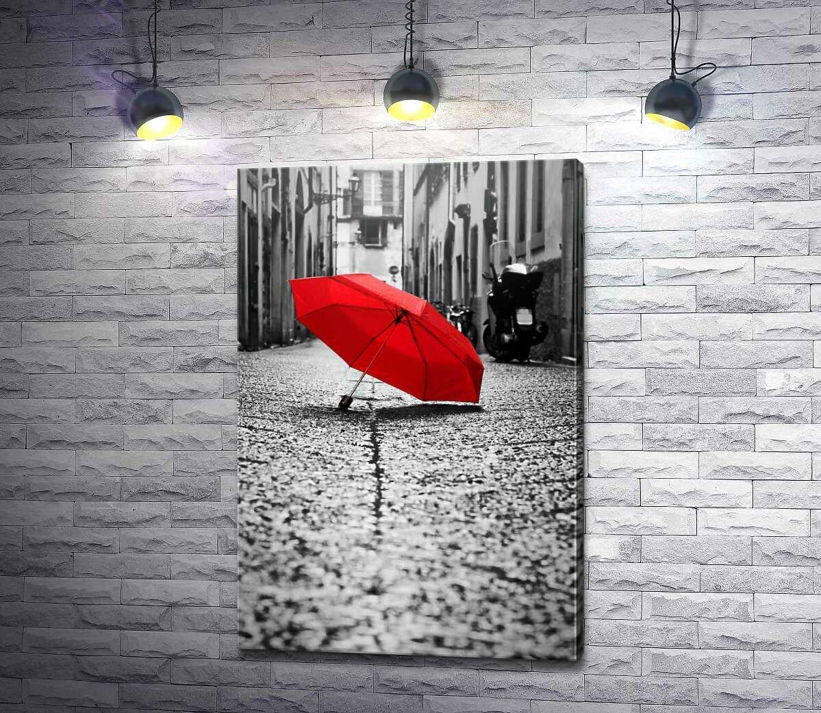 Картина ArtPoster Красный зонтик на мокрой улочке 67x100 см Модуль №1 (004445)