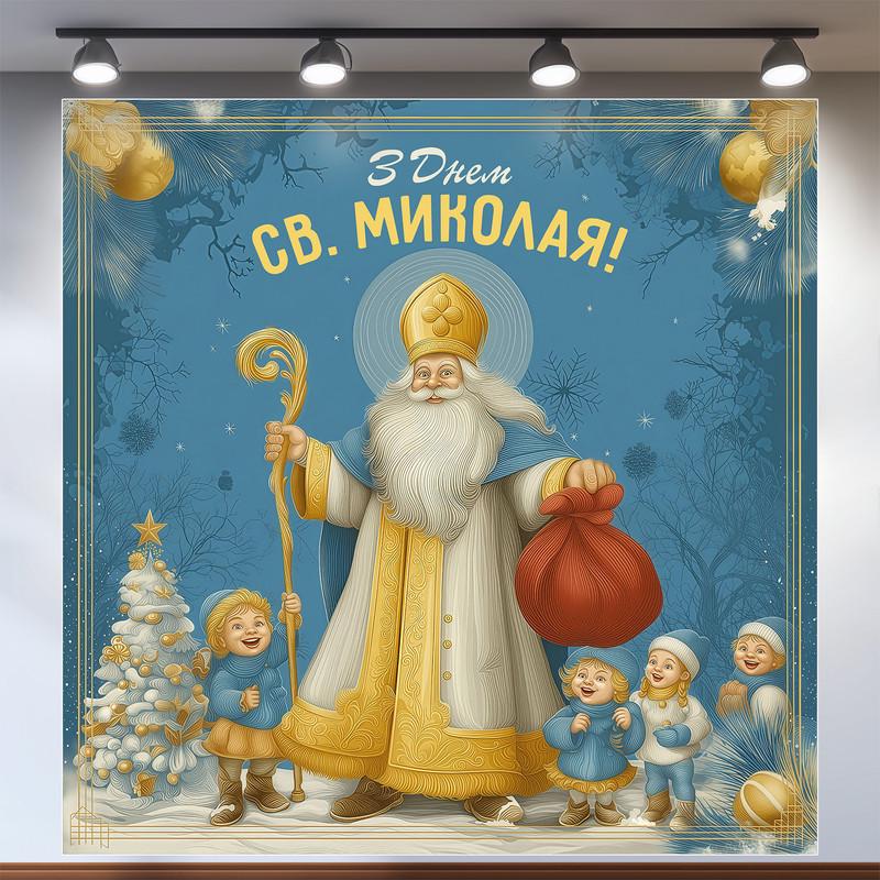 Баннер для фотозоны День Святого Николая 120×120 см №46014