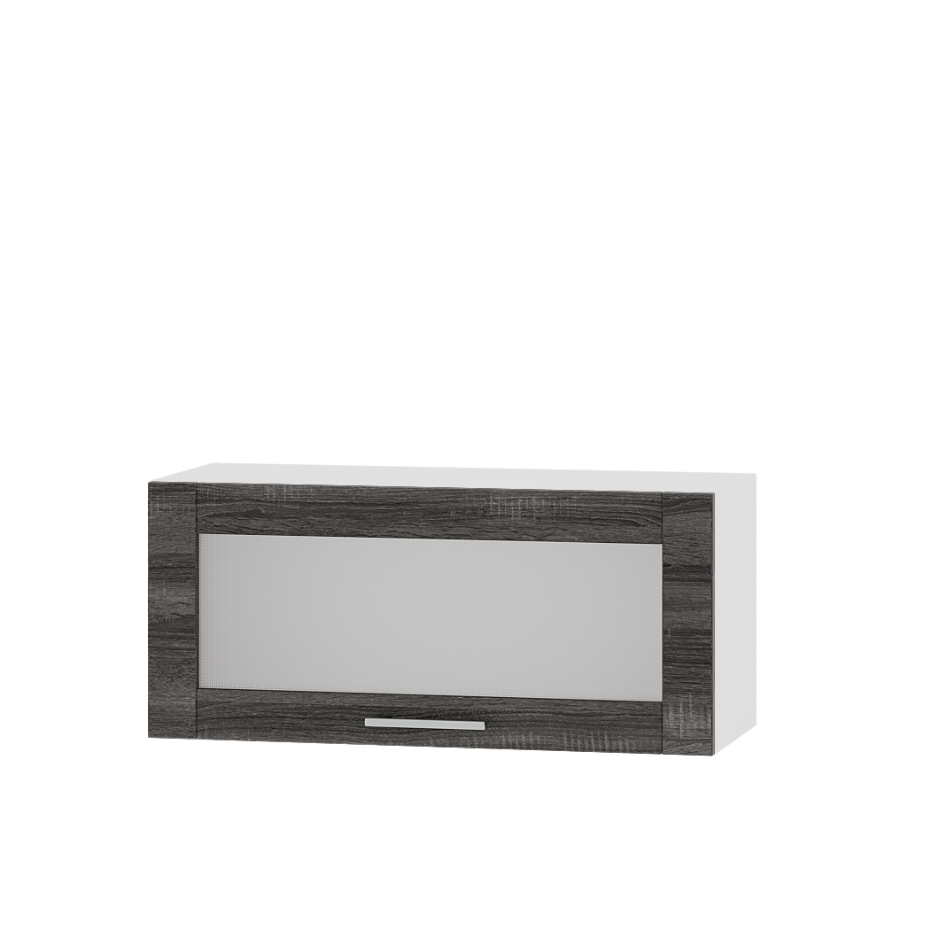 Шкаф верхний Эверест Оптима модуль Верх витрина ВВ09-800 80х30х36 см Дуб Сонома Трюфель/Белый (08682)