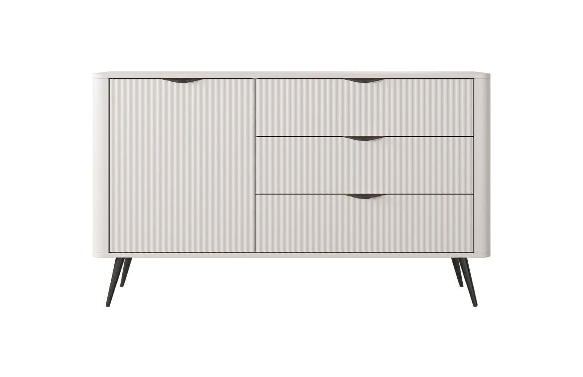 Комод Perfect Home Lante 1D3S/138 1-дверный с 3 ящиками и черными ножками Бежевый (PFH-091178) - фото 5