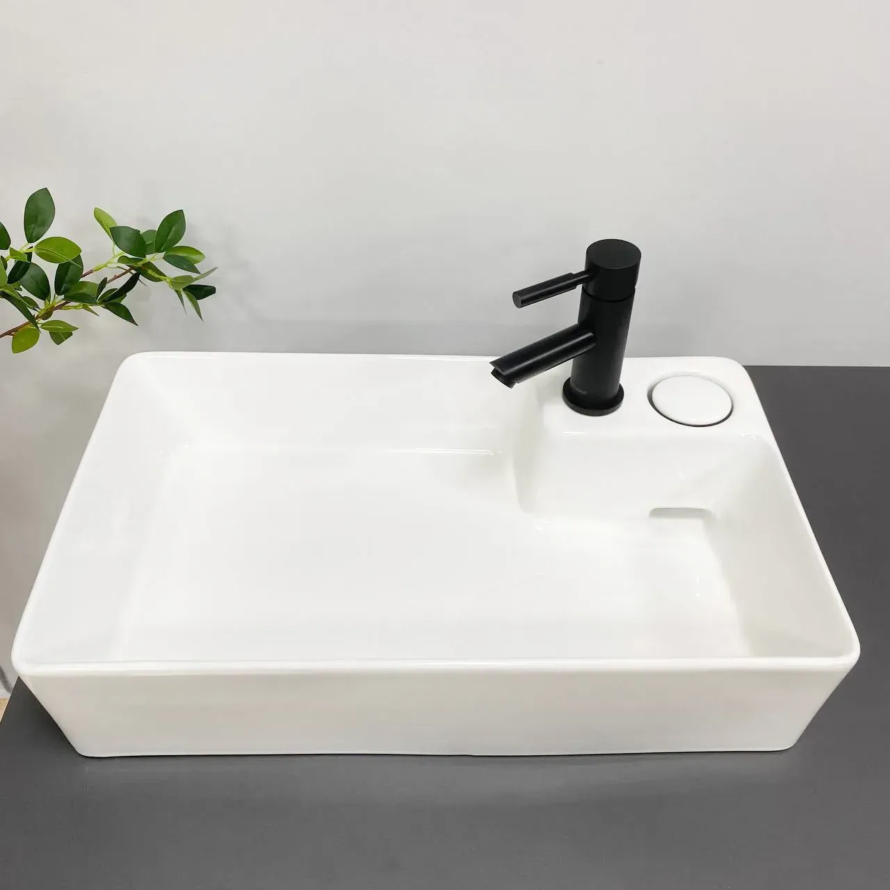 Раковина накладная VBI Almatura M 595х350 прямоугольная на стиральную машину Белый (VBI-016001)