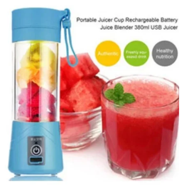 Блендер - шейкер для смузі портативний Juicer Cup USB Sky Blue - фото 2