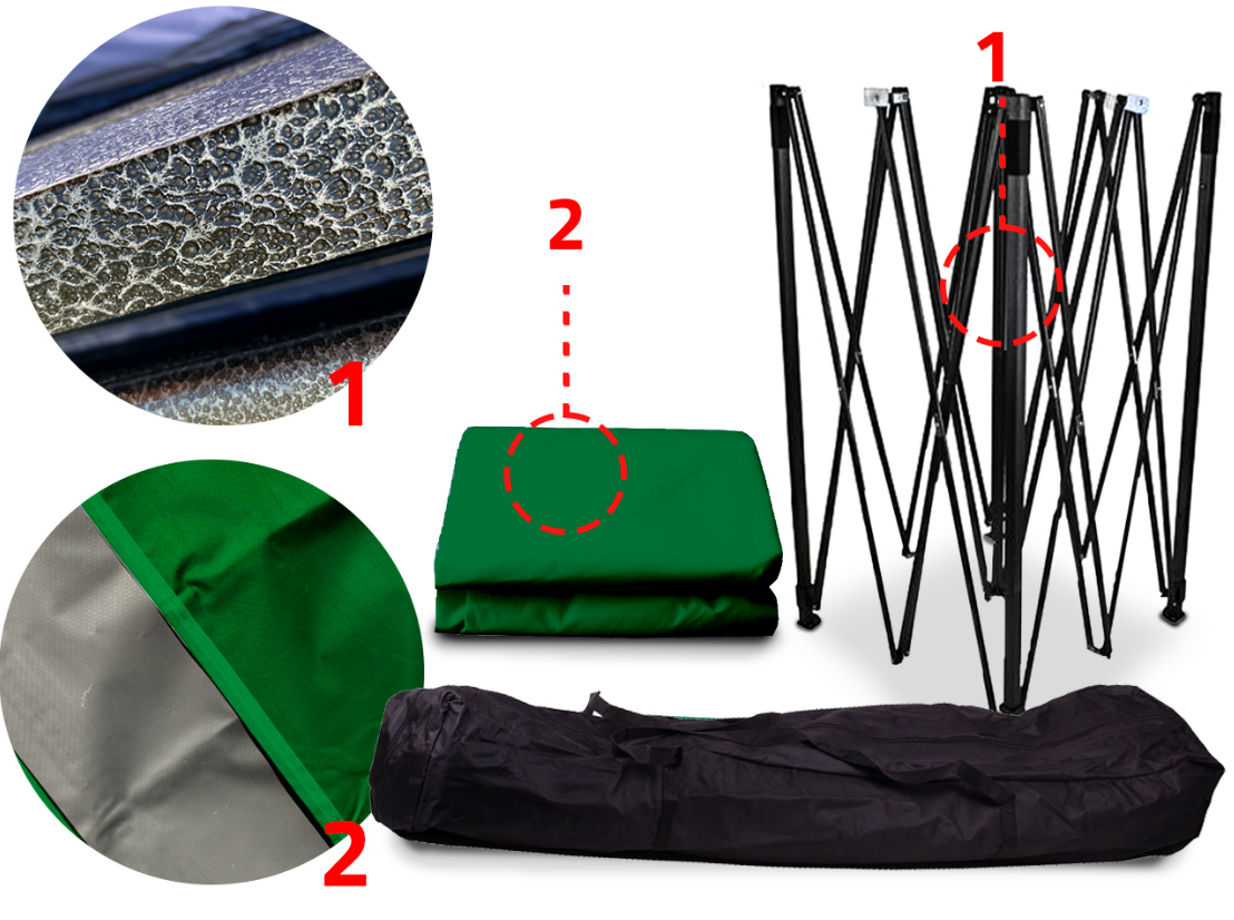 Павильон садовый Maltec 3 стены 3х3 м Зеленый (2155221261) - фото 4 Павильон садовый Maltec 3 стены 3х3 м Зеленый (2155221261) - фото 4