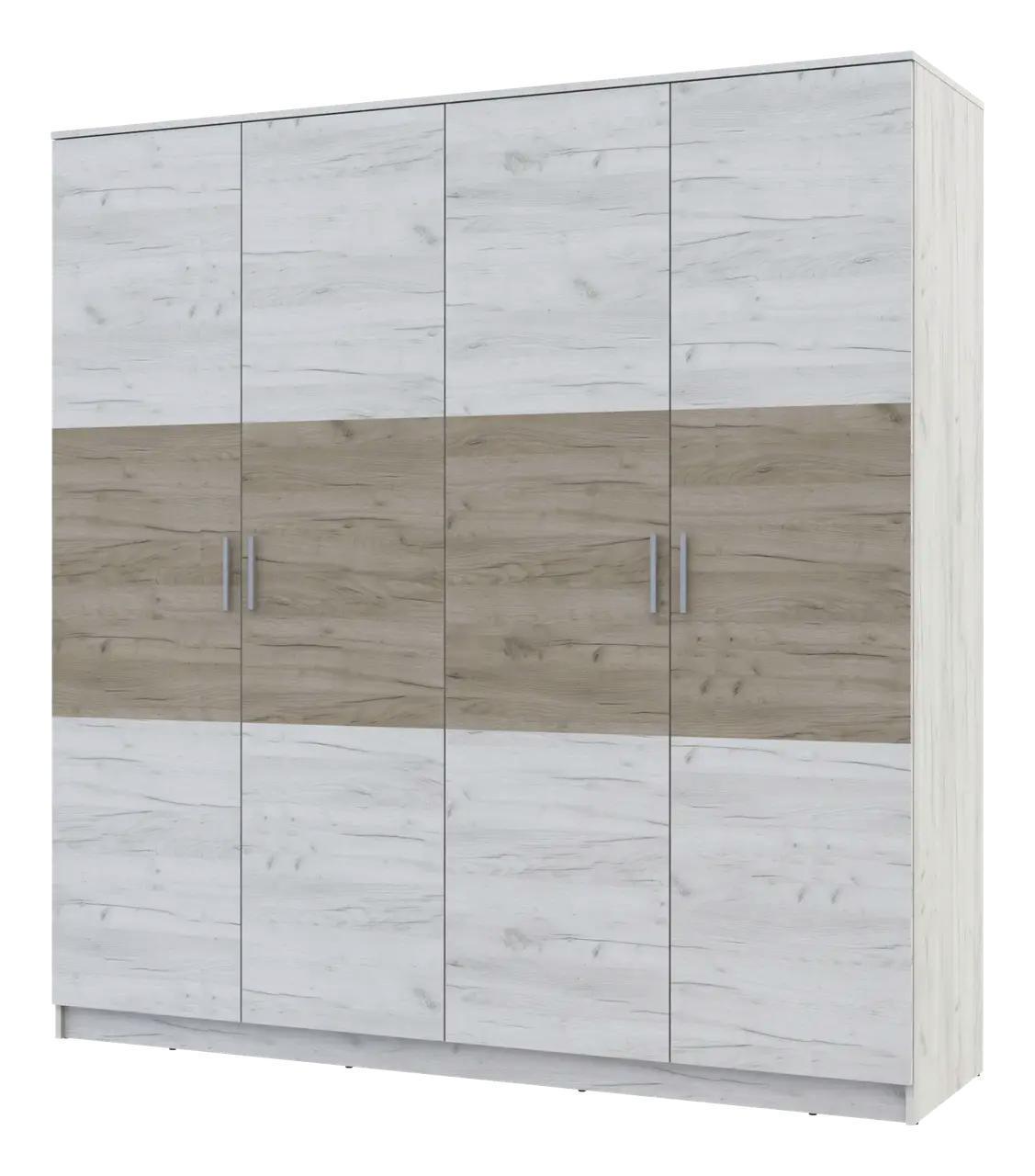 Распашной шкаф для одежды Doros Моника 200х56х205 см Дуб Крафт Белый/Дуб Крафт Серый (44900114)