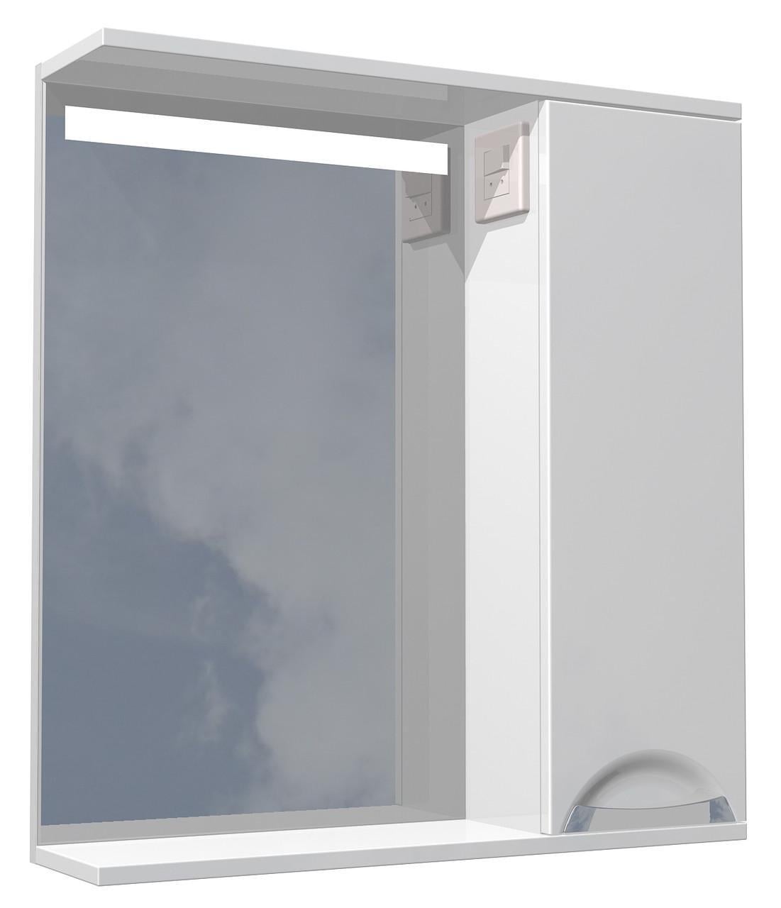 Дзеркальна шафа для ванної кімнати права AVT Юта з LED-підсвіткою 65 см (30410908)