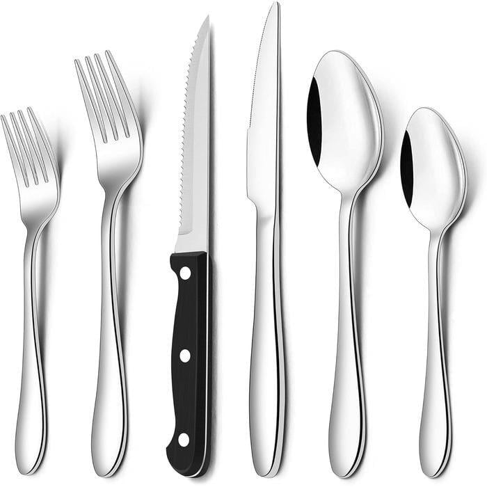 Набор столовых приборов Herogo с ножом для стейка 6 персон 36 пр.