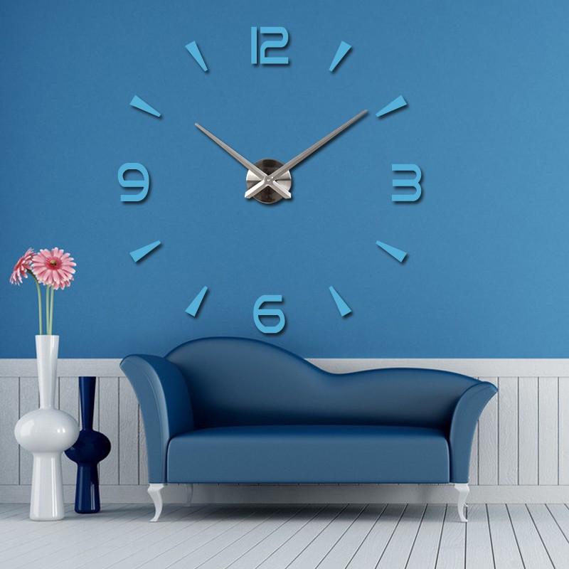 3D-часы настенные Delta с регулируемым диаметром Зеркально-голубой