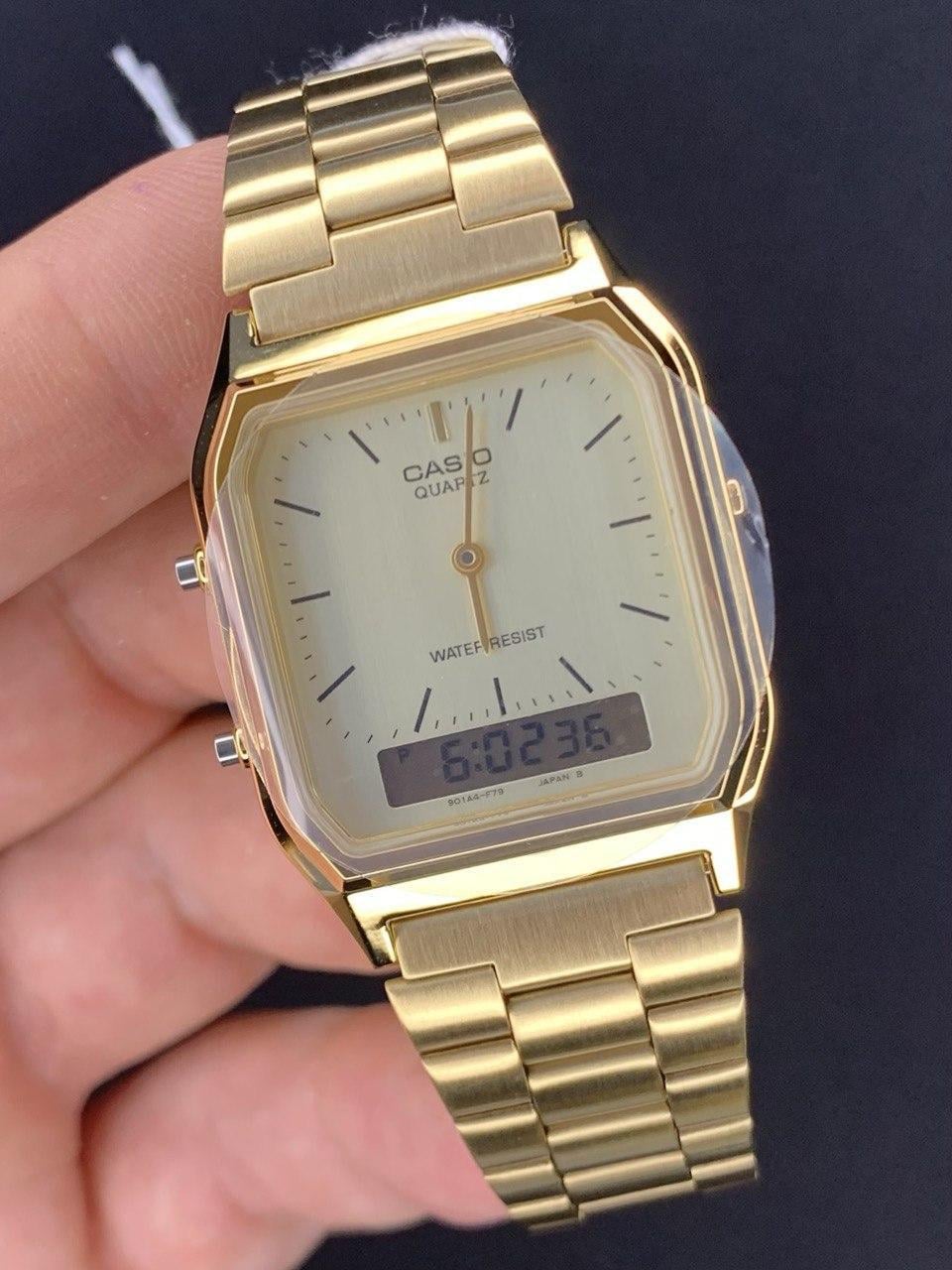 Наручний годинник чоловічий Casio VINTAGE EDGY AQ-230GA-9D Жовтий (2936046234)