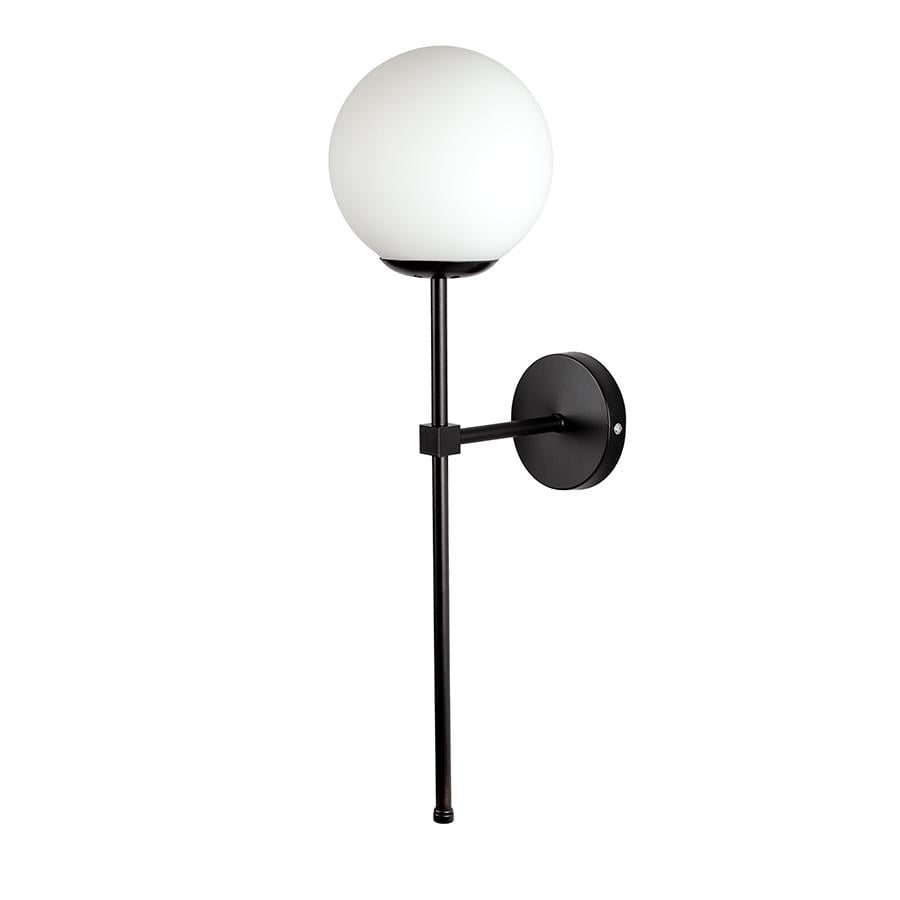 Светильник настенный шар Levistella 999W2501F-1 BK/WH плафон белый Черный