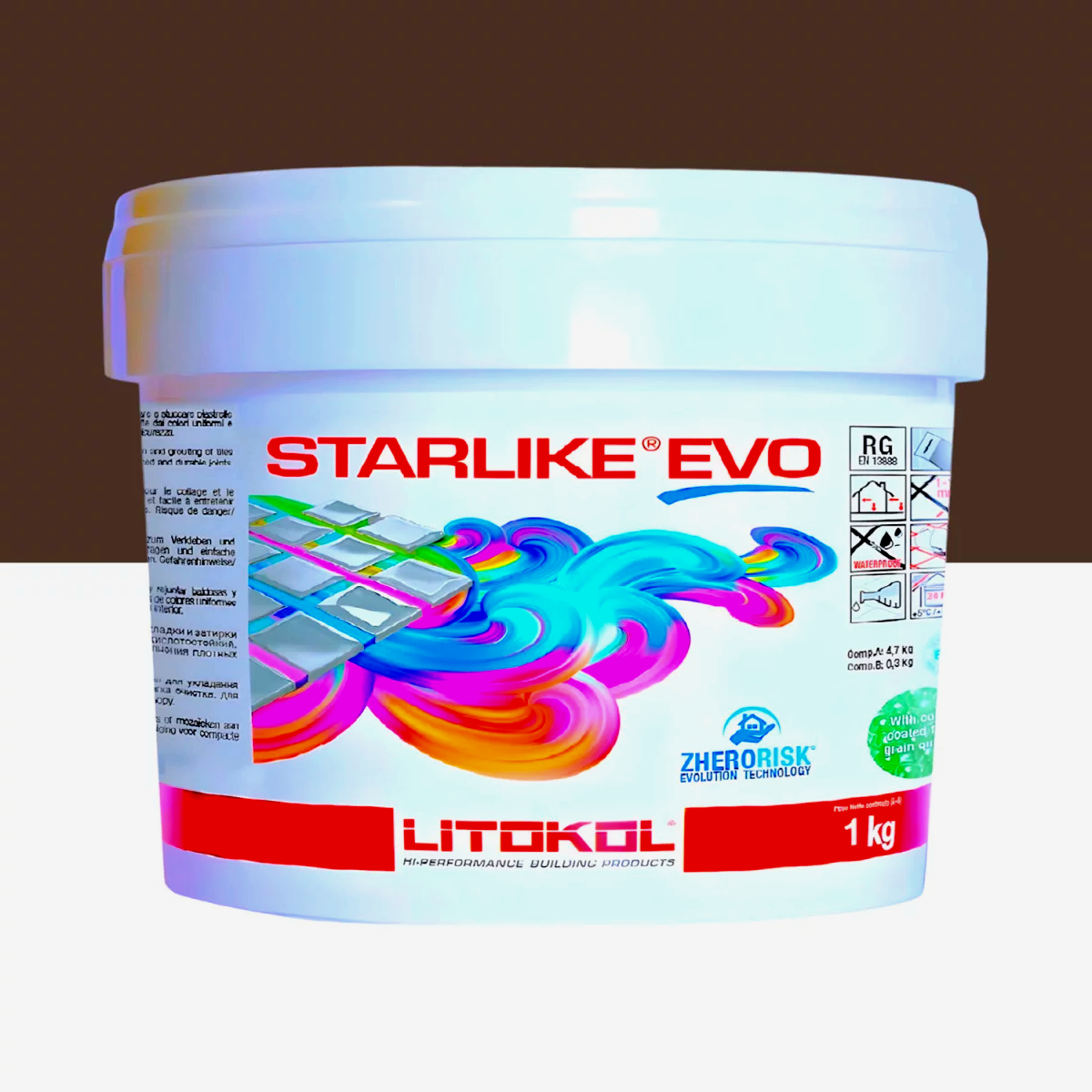Затирка для плитки Litokol Starlike EVO 230 епоксидна двокомпонентна 1 кг Какао