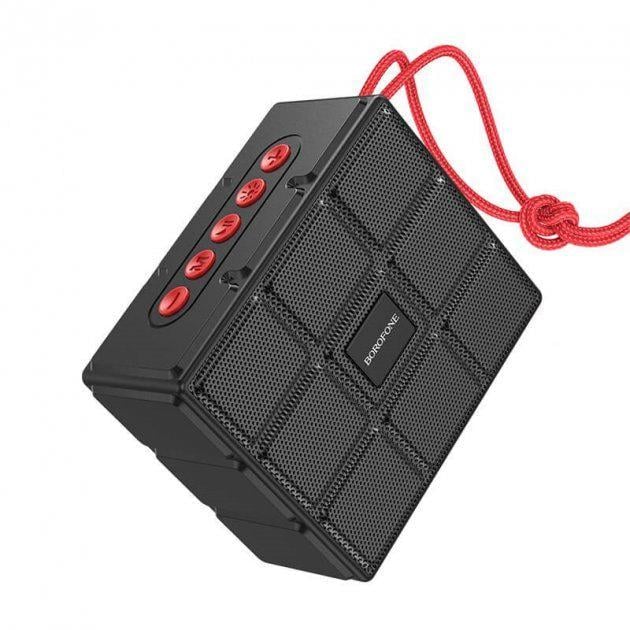 Беспроводная колонка Borofone LED Gage sports AUX/FM/TF/USB 4:00 Черный (48980)
