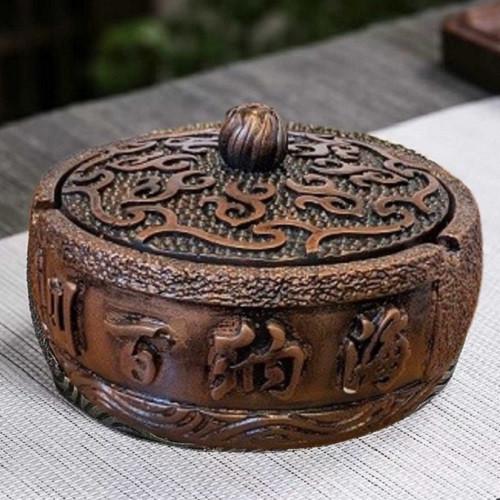 Пепельница настольная круглая с крышкой для сигарет и мелкой бижутерии (Арт2382)