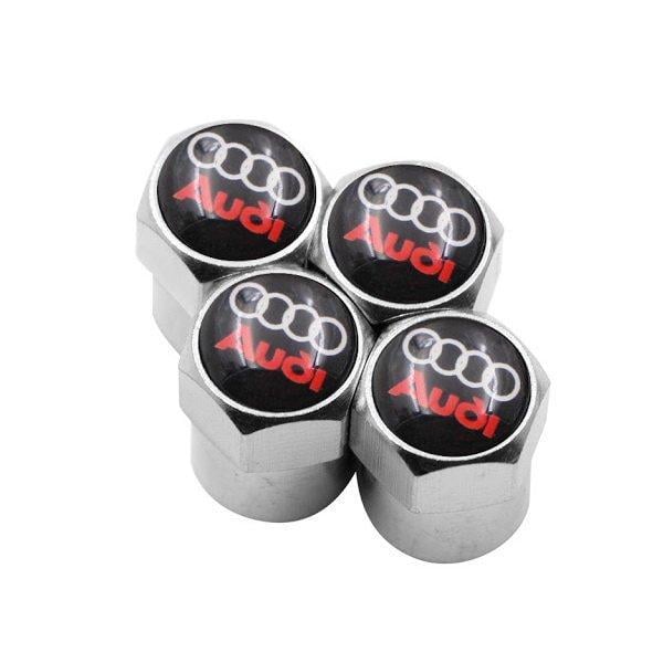 Набор колпачков на ниппель для автомобиля SUNROZ Caps Short Audi 4 шт. Silver