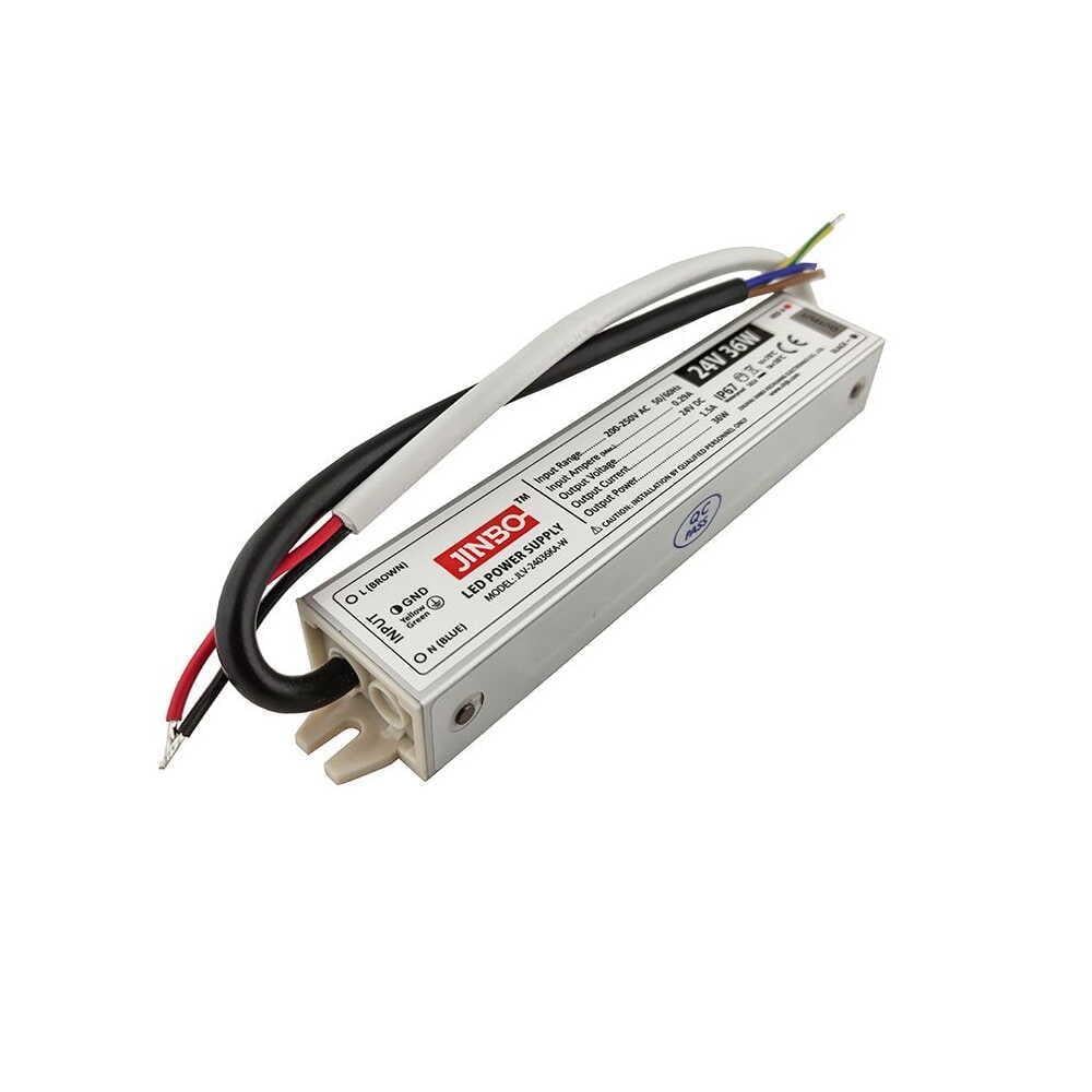 Блок живлення JINBO 36W 220V AC/24V DC IP67 (JLV-24036KA-W)