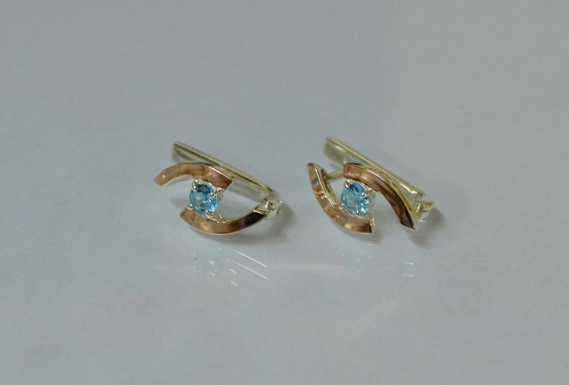 Серебряные серьги Sil 113s-5 Голубой (Sil-885)