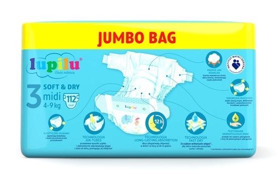 Підгузки дитячі Lupilu soft & dry Jumbobag р. 3 Midi/вага 4-9 кг 112 шт. (1678377237) - фото 2 Підгузки дитячі Lupilu soft & dry Jumbobag р. 3 Midi/вага 4-9 кг 112 шт. (1678377237) - фото 2