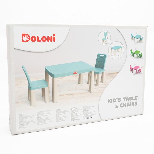 Набор детской мебели Doloni Toys 04680/3 cтолик и 2 стула из пластика Розовый (100-98-04680/3) - фото 5