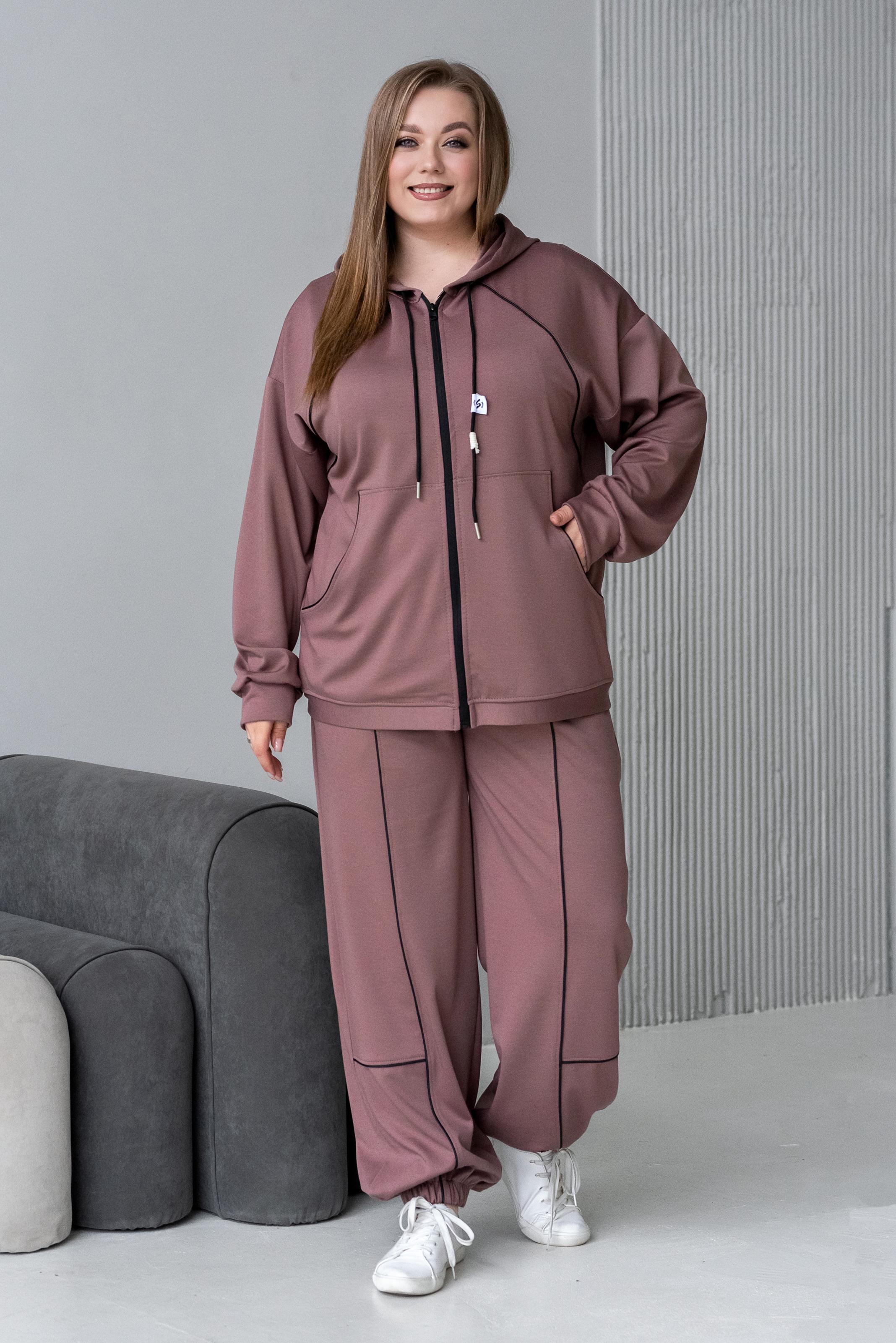 Спортивный костюм женский Тэч р. 58 Коричневый