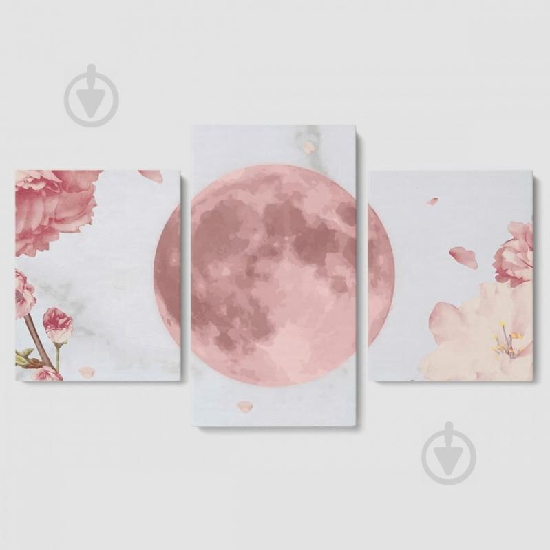 Модульна картина із трьох частин Malevich Store 96x60 см Pink Moon (MK322031)