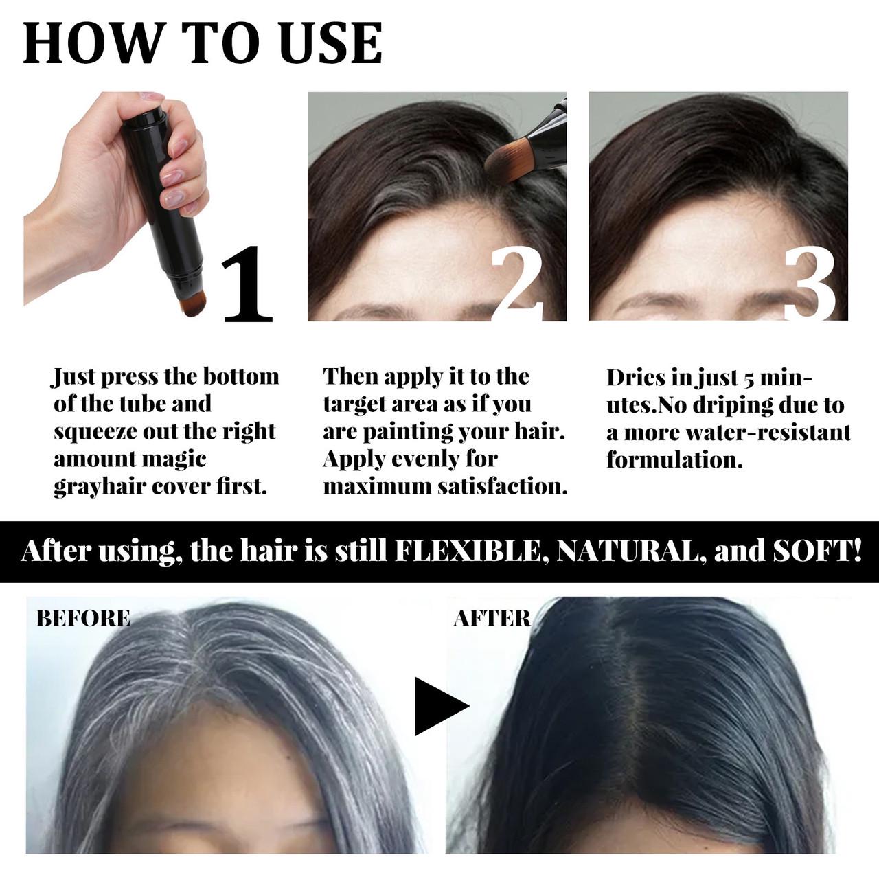 Олівець тонувальний Eelhoe для фарбування сивини та відрослого коріння волосся Чорний - фото 8 Олівець тонувальний Eelhoe для фарбування сивини та відрослого коріння волосся Чорний - фото 8