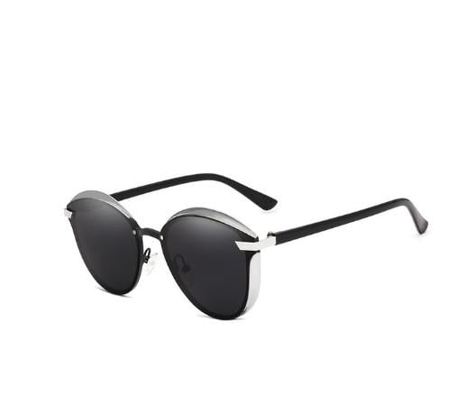 Женские солнцезащитные очки KINGSEVEN DESIGN N7824 Кошачий глаз с поляризованными линзами Серебряный/Серый