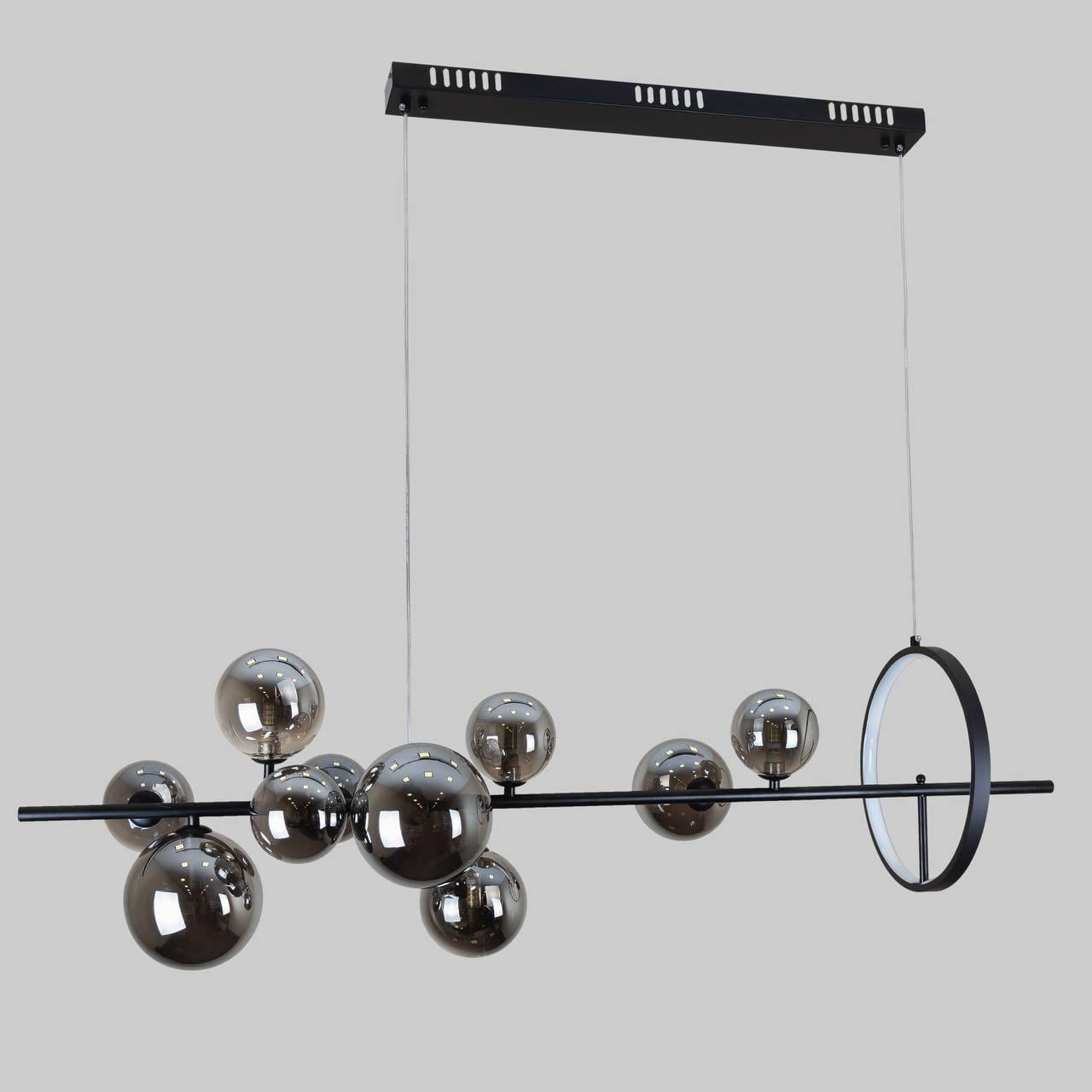 Люстра Bubbles 120 см на 10 ламп Черный (918-LP267-10 BK+BK)