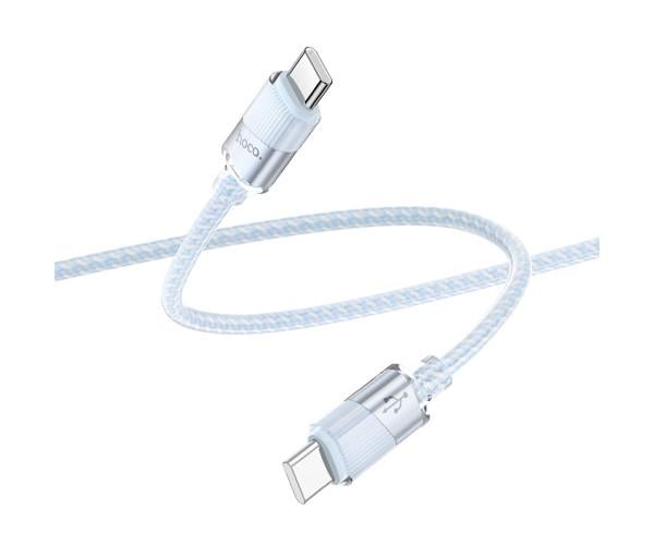 Кабель Data Hoco U132 60W 3A Type-C to Type-C 1,2 м Blue