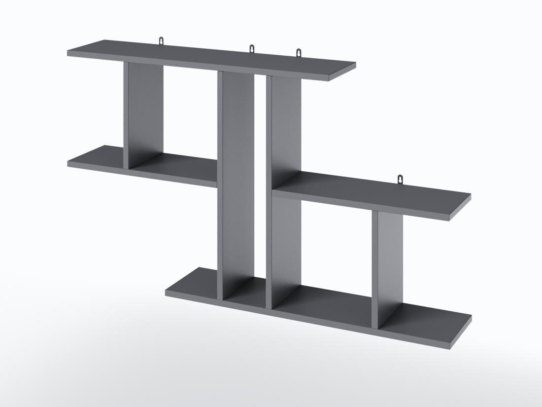 Полка для книг навесная 1048х600х180 мм Антрацит (MR109-a) - фото 1
