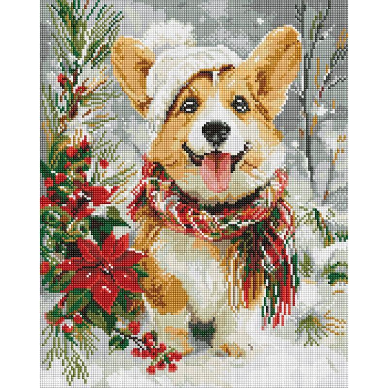 Алмазная мозаика Ideyka Счастливая собачка 40x50 см (AMO20014)