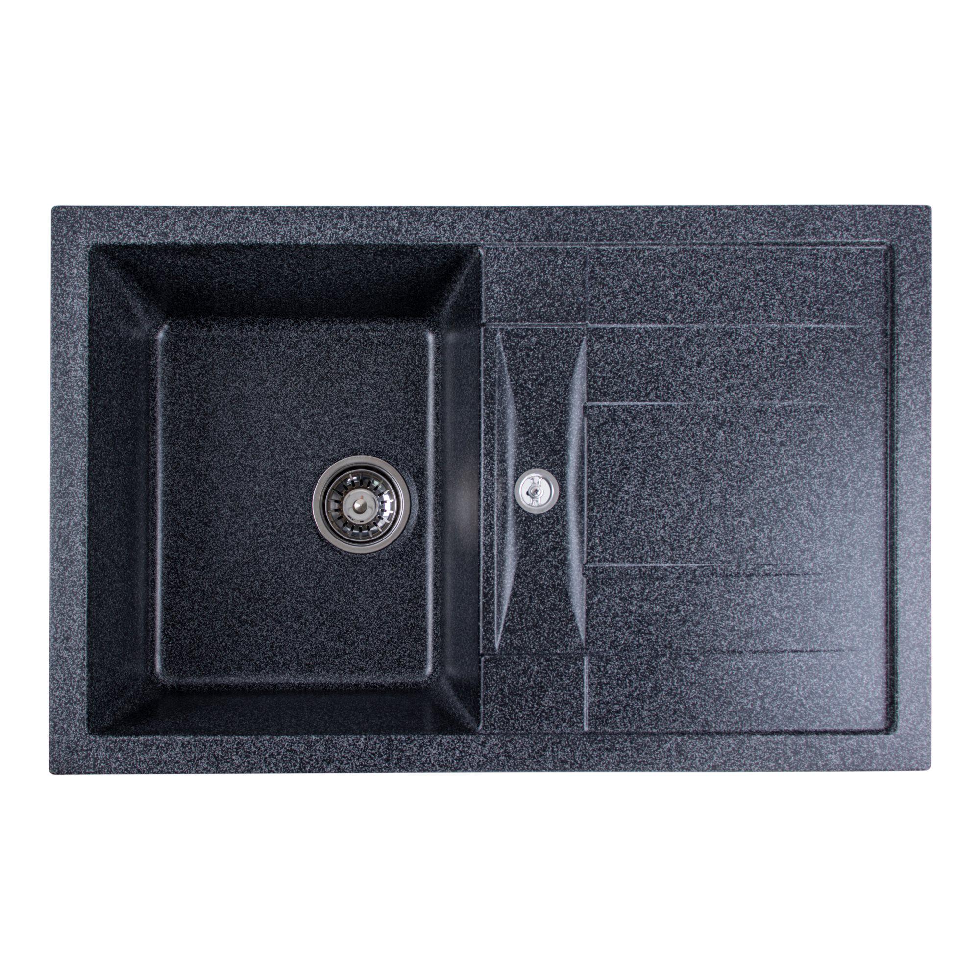 Мийка кухонна Platinum PLS-A24767 прямокутна гранітна 780x500 мм Графітовий (151123)