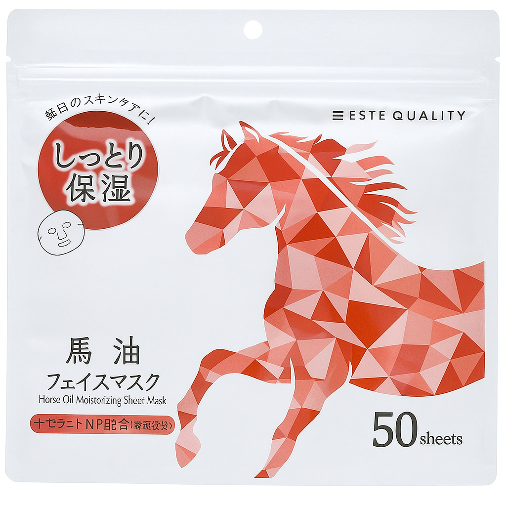 Маска для лица с экстрактом лошадиной плаценты SPC Horse Oil & Placenta Face Mask увлажняющая 50 шт. (2420393933)