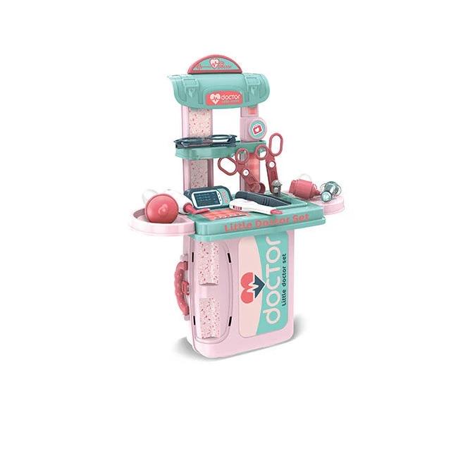 Детский набор врача 12 игровых элементов/медицинская стойка Pink/Blue (140034)