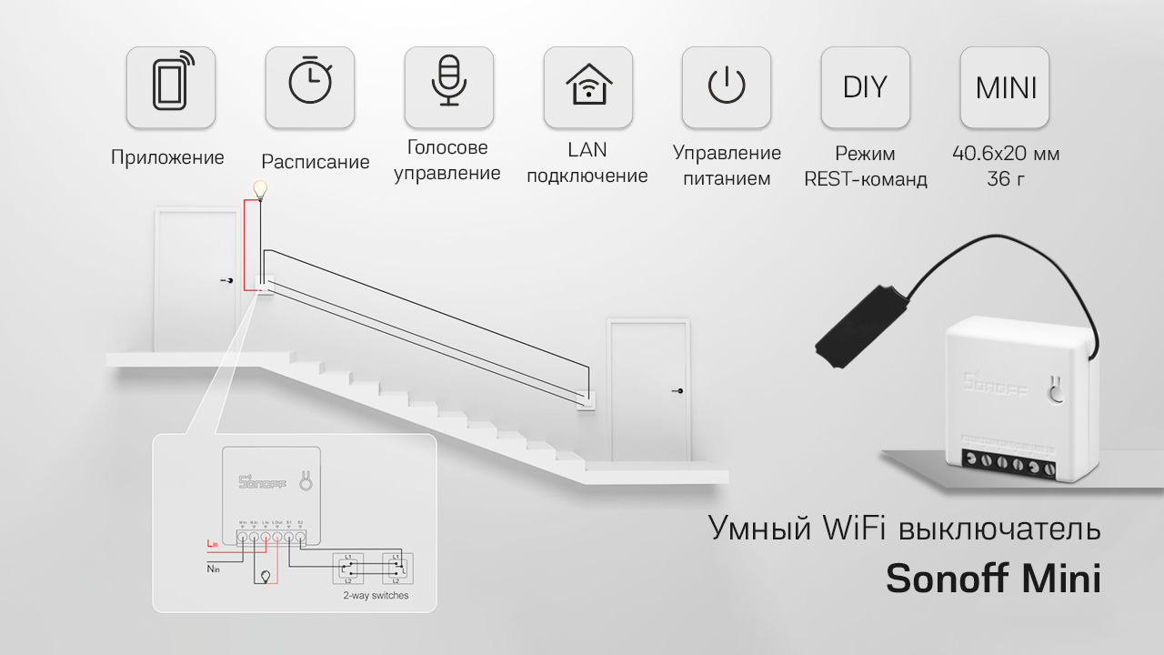 Умное wi-fi реле Sonoff Mini - фото 7