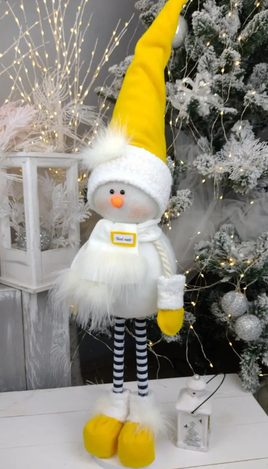 Новорічний Сніговик 75 см Білий (22393112)