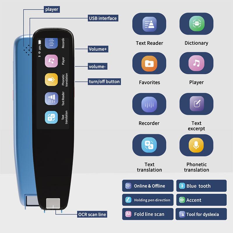 Ручка-сканер переводчик портативная AS1503 на 112 языков с голосовым распознаванием - фото 8