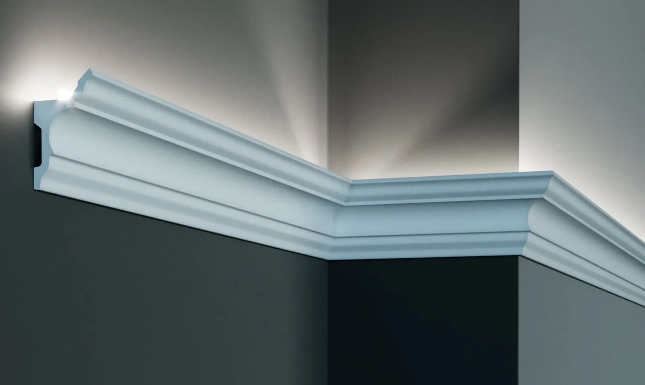 Карниз поліуретановий Tesori KF 717 серія F жорсткий 2000 мм (2328457196)