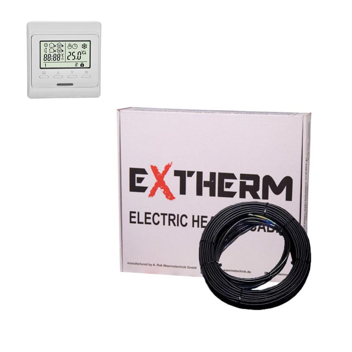 Кабель нагрівальний EXTHERM ETС ECO 20 с програмованим терморегулятором E51  40 м 800 Вт