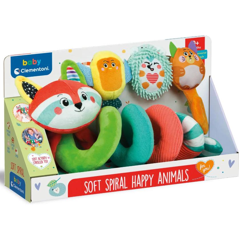 Игрушка-подвеска на коляску Clementoni Spiral Happy Animals мягкая (143247) - фото 4