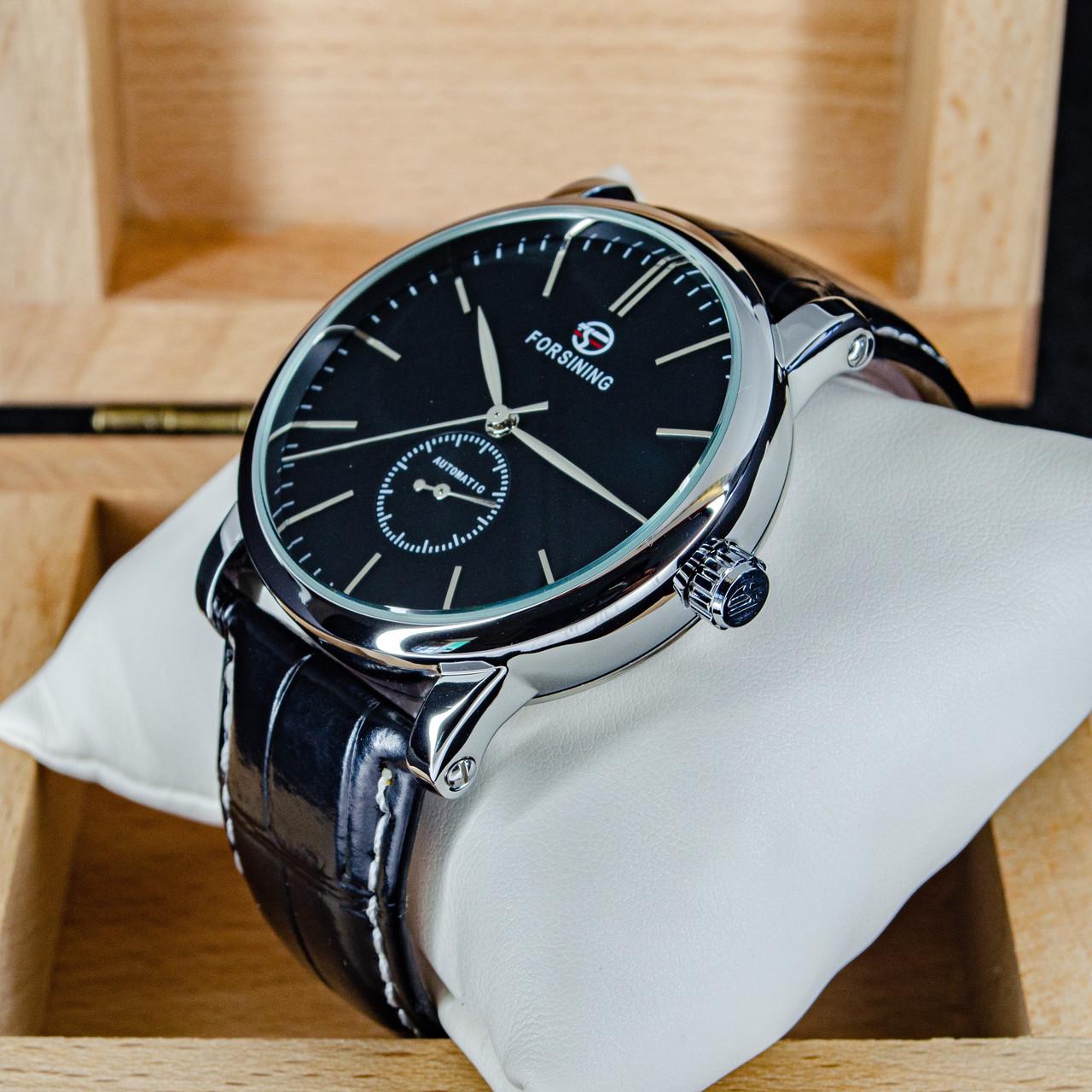 Наручний годинник чоловічий механічний Forsining 8214 SB з автопідзаводом. Шкіряний ремінець (1059-0039) Наручний годинник чоловічий механічний Forsining 8214 SB з автопідзаводом. Шкіряний ремінець (1059-0039)