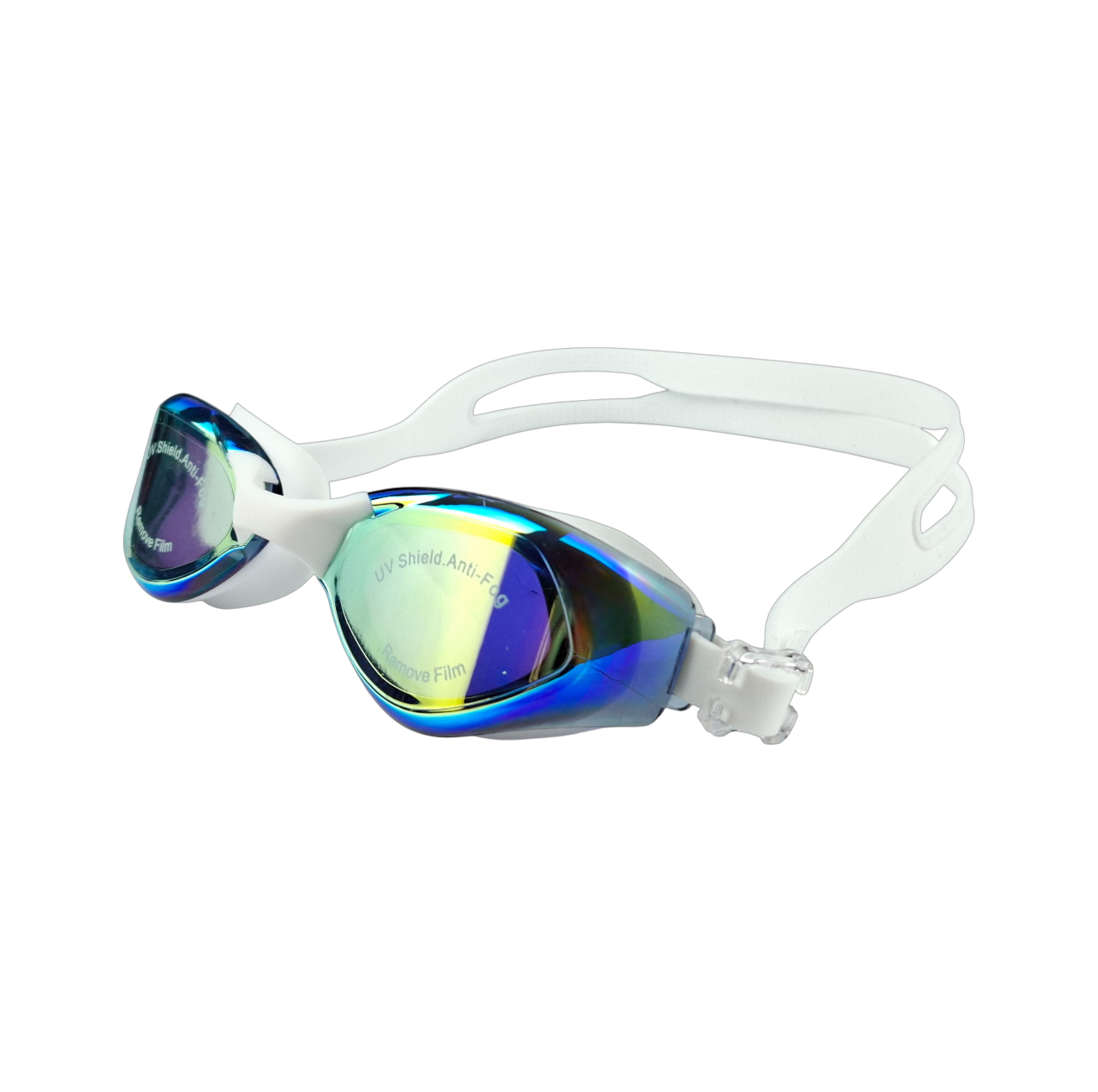 Очки для плавания с зеркальными линзами и сменным переносицей стартовые Белый (32912001)