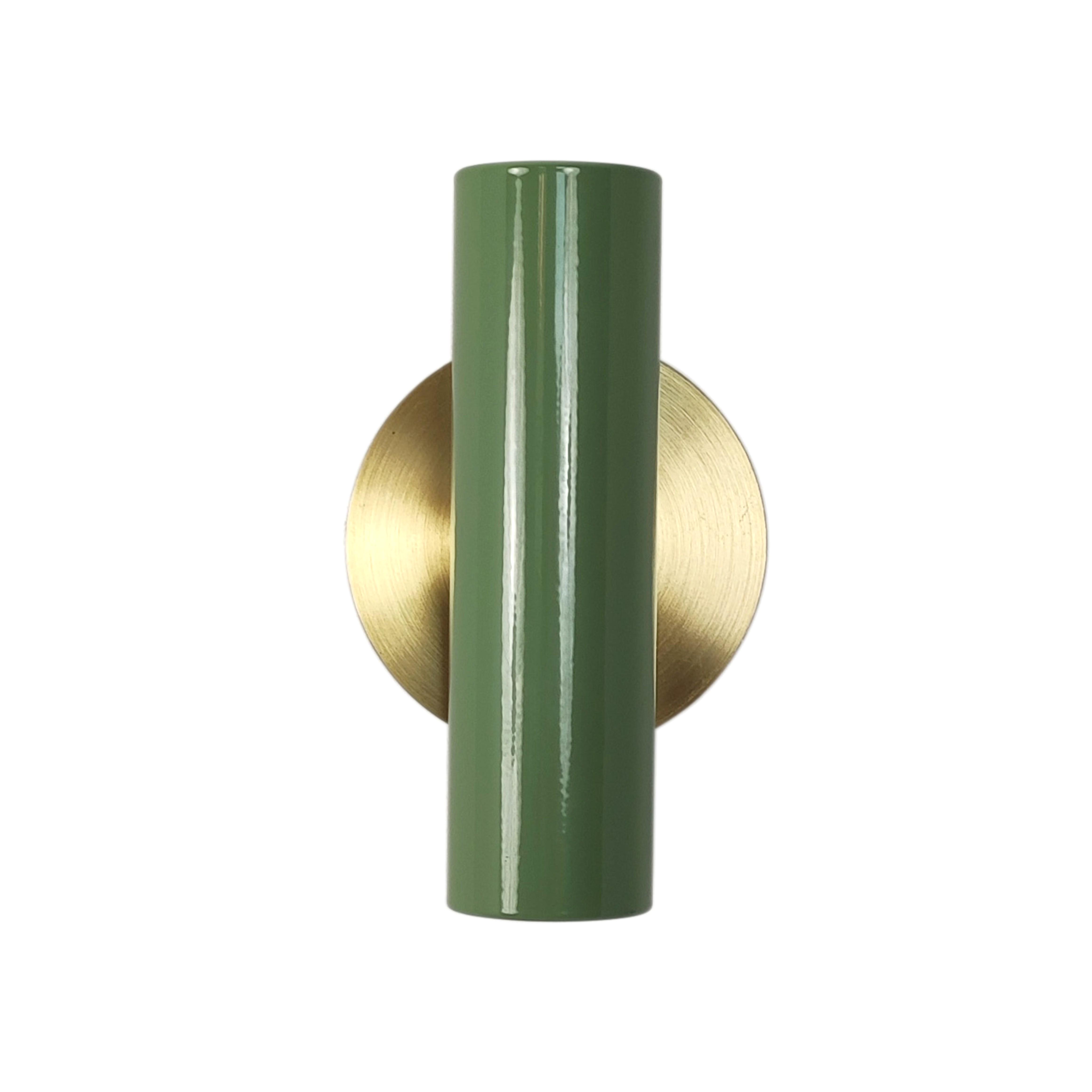 Настенный двойной светильник Gaff Design с деталями из латуни для ванной или спальни Зеленый (BRASS6) - фото 1