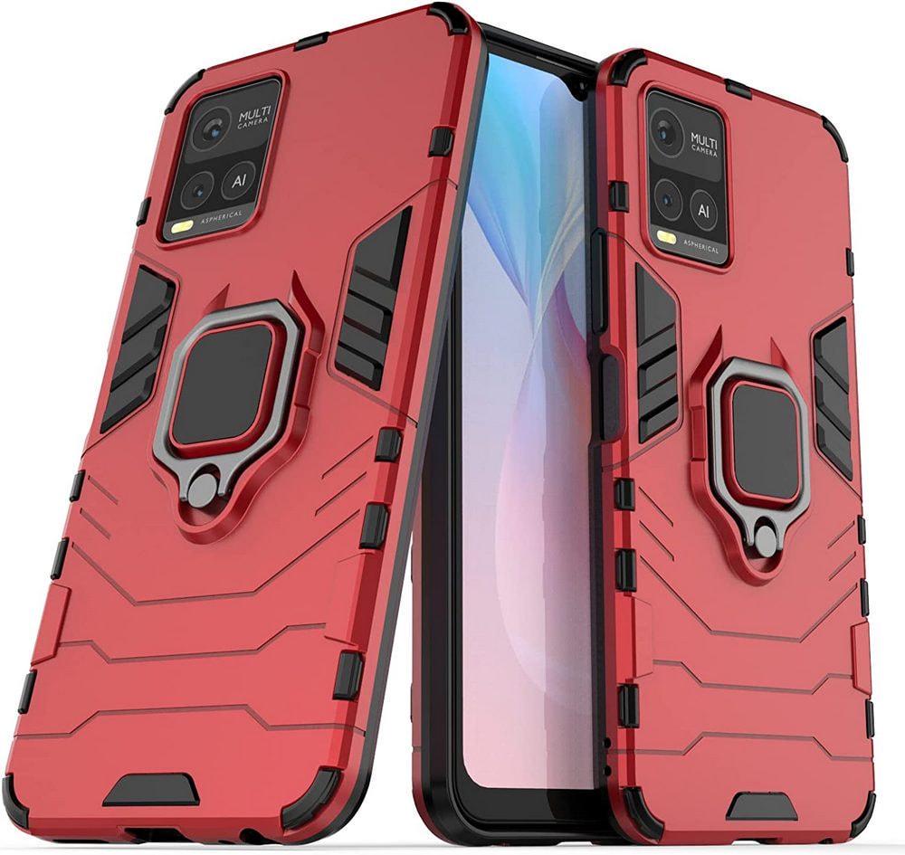Противоударный чехол Vivo Y33s (подставка кольцо) Red (29689-2D)