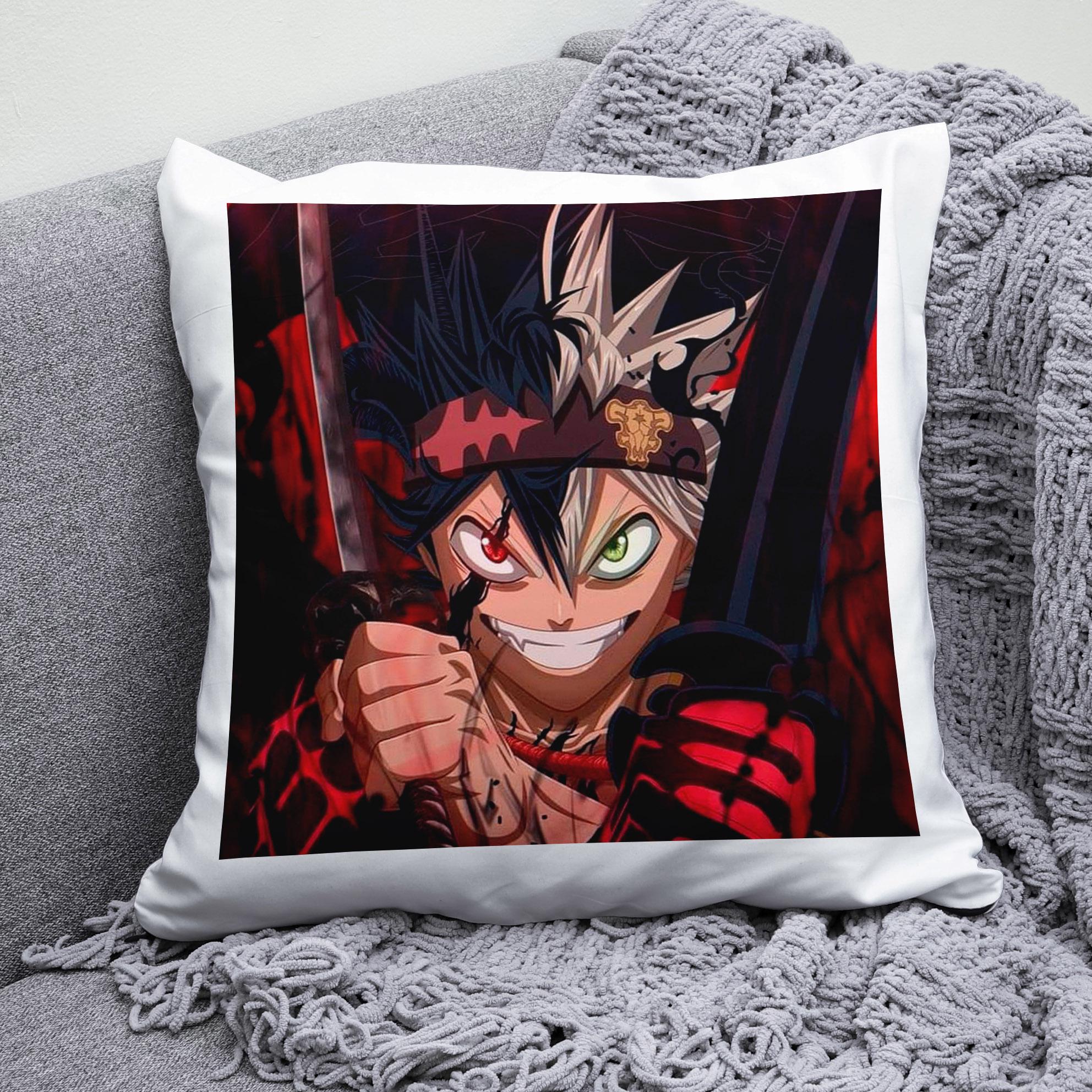 Плюшевая подушка квадрат с принтом аниме Black Clover